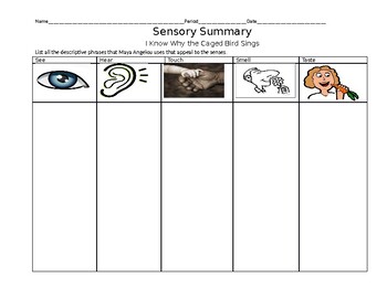 sensory imagery teaching resources teachers pay teachers