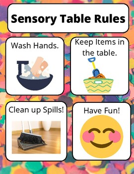 Preview of Sensory table Rules
