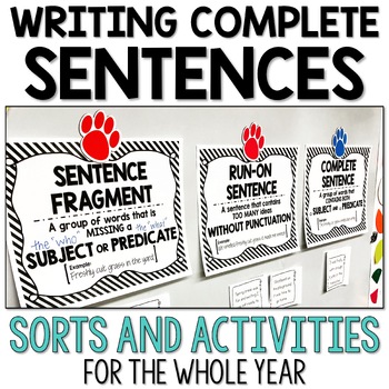 Preview of Sentence Writing Activities | Writing Complete Sentences | Sentence Structure