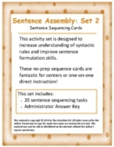 Sentence Assembly SET 2: Word Order - Sentence Sequencing Cards