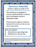 Sentence Assembly SET 3: Word Order - Sentence Sequencing Cards