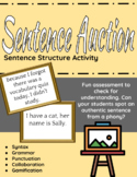 Sentence Auction - sentence structure activity