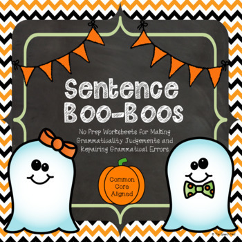 Preview of Sentence Boo-Boos - A Halloween Themed No Prep Grammar Activity