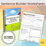 Sentence Builder Worksheets, Grammar Activities, Early Lea