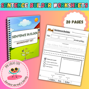 Preview of Sentence Builder Worksheets for Lower Elementary| Sentence Builder| Grammar|
