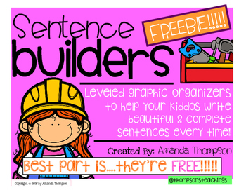 Preview of Sentence Builders: Leveled Graphic Organizers FREEBIE