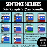 Sentence Builders Pocket Chart Center (YEAR BUNDLE)