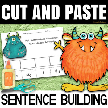 Preview of Sentence Building Activity with Sight Words Cut and Paste