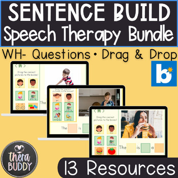 Preview of Sentence Building Bundle Boom Cards Speech Therapy Digital Resources