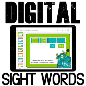 Preview of Sentence Building Game Sight Words for Google Classroom & Easel