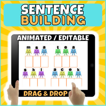 Preview of Sentence Building Google slides | distance learning with animated gifs 
