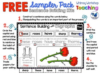 Sentence Building Kits Sampler 2 (Kits 4, 5, 6) Whimsy Workshop