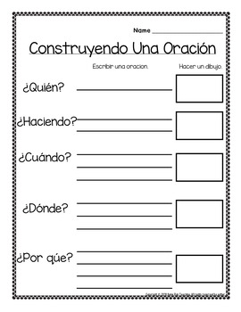 sentence building poster in spanish by home run teaching tpt