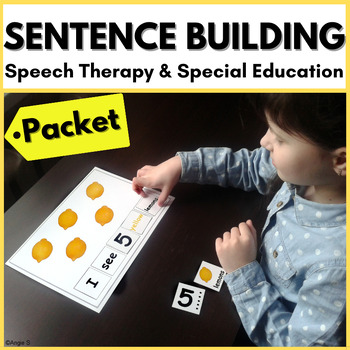 Preview of Sentence Building Speech Therapy Activities for Nonverbal Students Autism Set 1