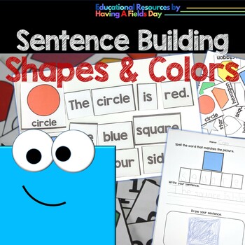 Preview of Sentence Building Tiles and Worksheets | Shapes and Colors