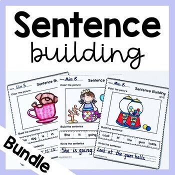Preview of Sentence Building Worksheets Bundle Set 1 and 2