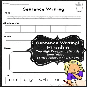 Preview of Sentence Building Worksheets FREE Build and Write a Sentence