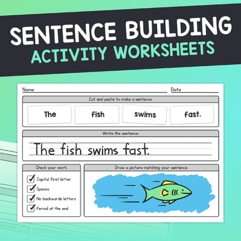 Preview of Sentence Building Worksheets | Sentence Writing & Structure, Cut & Paste