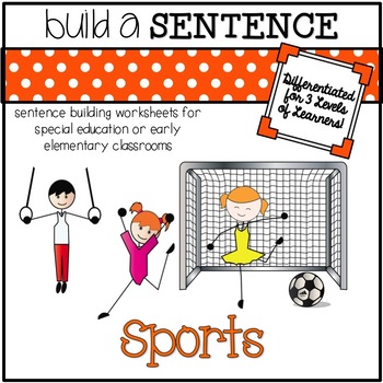 Preview of Sentence Building Worksheets for Special Education: Sports