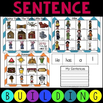 Preview of Sentence Building Writing Activity with Pictures