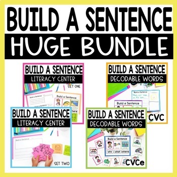 Preview of Sentence Building Writing or Literacy Centers for Kindergarten or First Grade