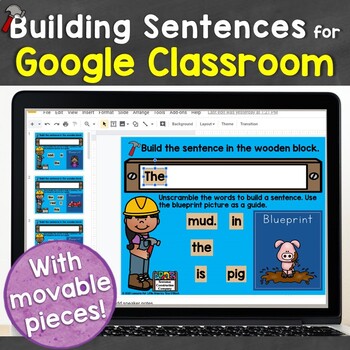 Preview of Sentence Building for Google Classroom, Google Slides Distance Learning