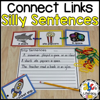 Preview of Linking Chains Sentence Building Cards & Writing Activity 