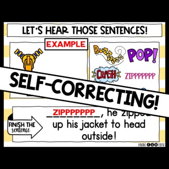 Sentence Building with Onomatopoeia | Digital Literacy Center JANUARY BOOM  Cards