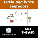 Sentence Building with Pictures Fall Themed