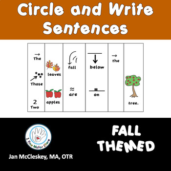 Preview of Sentence Building with Pictures Fall Themed