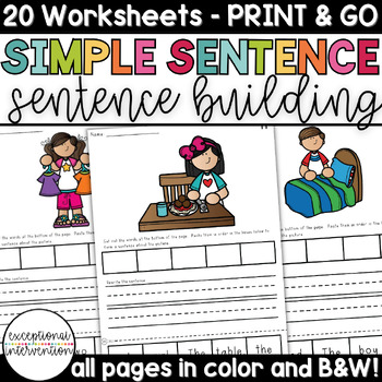 Preview of Sentence Building Worksheets