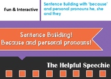Sentence Building with subordinate conjunction because and