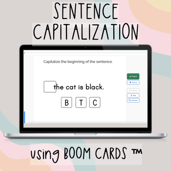 Preview of Sentence Capitalization with Boom Cards