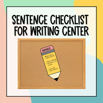 Preview of Sentence Checklist Writing Center Poster