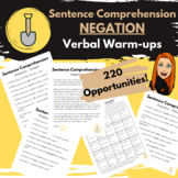Sentence Comprehension - Negation [CELF] Verbal Tasks!
