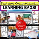 Sentence Comprehension SCHOOL WORDS Learning Bag for Speci