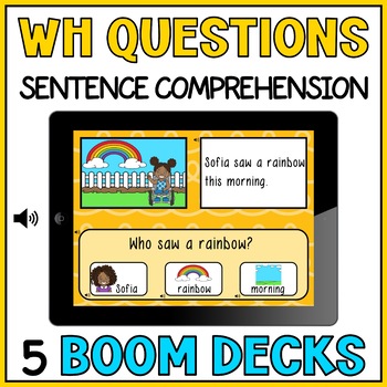 Preview of Sentence Comprehension Wh Questions with Visuals - Special Education Boom Bundle