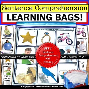 Preview of Sentence Comprehension with Pictures Learning Bag for Special Education SET 1