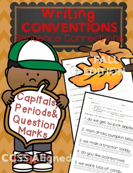 Preview of Sentence Corrections Capitals, Statements and Questions! (Fall Edition)