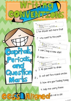 Preview of Sentence Corrections Capitals, Statements & Questions (CCSS Aligned)
