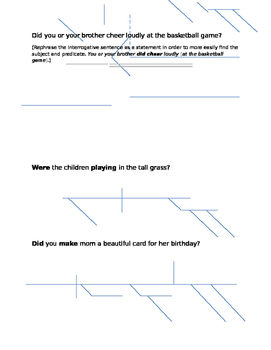 Sentence Diagramming with Direct Objects and Indirect ... diagram compound subject worksheets 