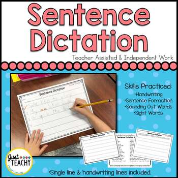 Preview of Sentence Dictation | Kindergarten Writing Activity