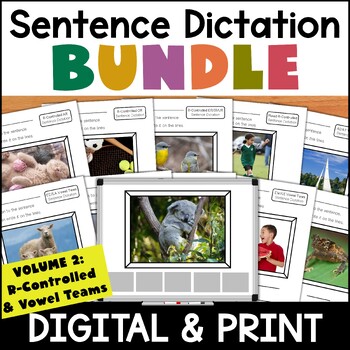 Preview of Sentence Dictation Bundle with Photo Writing Prompts Volume 2
