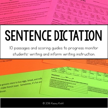 Preview of Sentence Dictation: Writing Progress Monitoring and Formative Assessment