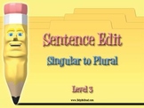 Sentence Edit - Singular to Plural Smartboard
