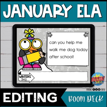Preview of Sentence Editing | Digital Literacy Writing Centers | JANUARY | BOOM Cards