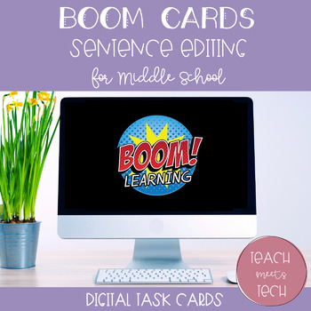 Preview of Sentence Editing BOOM Digital Task Cards for Upper Elementary and Middle School