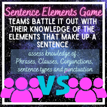 Preview of Sentence Elements Team Battle Game