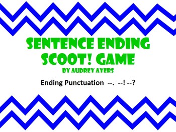 Preview of Sentence Ending Punctuation Scoot -Question Mark, Period, Exclamation Point