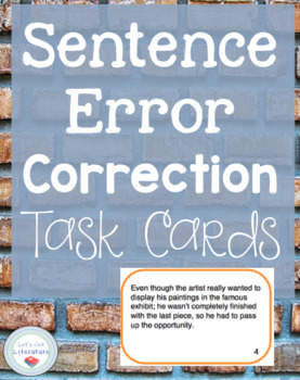 Preview of Sentence Error Task Cards